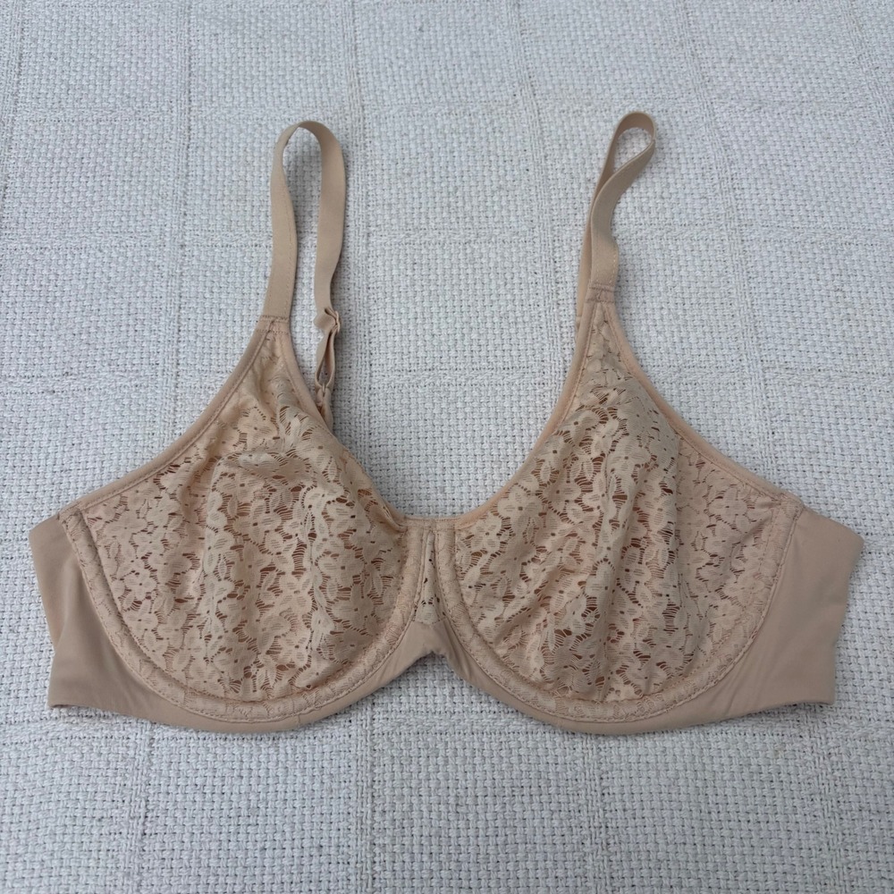Women's 36B CHANTELLE Norah Lace Comfort Unlined Underwire Bra Nude Blush